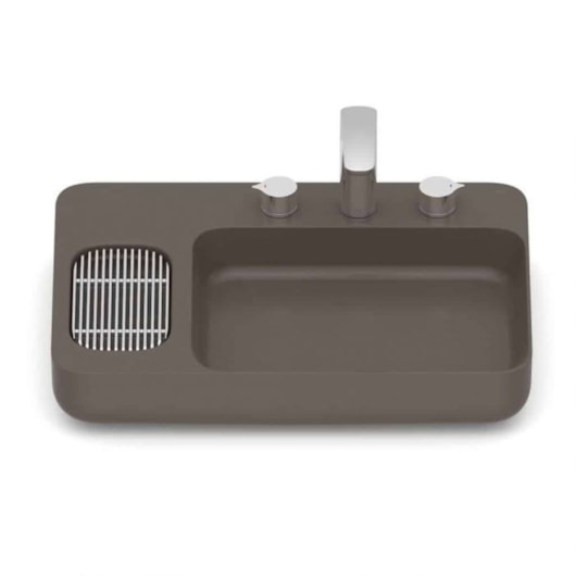 Cuba De Apoio Retangular com Mesa e Válvula Oculta 7/8 Infinity Café Roca 60x42cm - Imagem principal - 384abd6f-39db-4671-afb7-a102026eea76