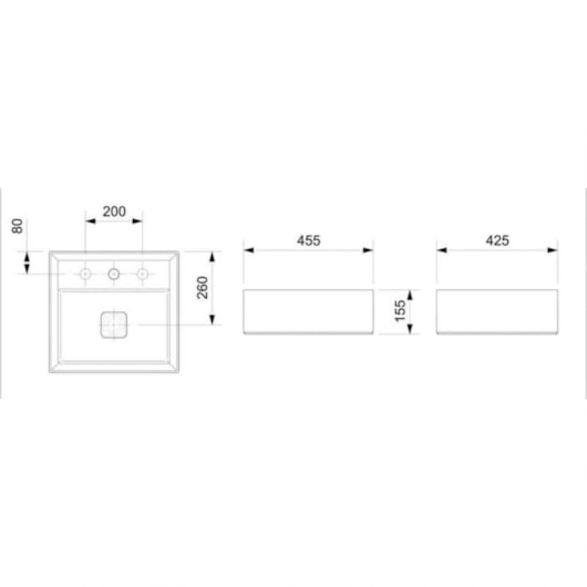 Cuba de Apoio Retangular Com Mesa Platinum P6 45x42cm Branco Incepa - Imagem principal - f5e4197d-e82e-4e4c-b6ec-20b1578c90a0