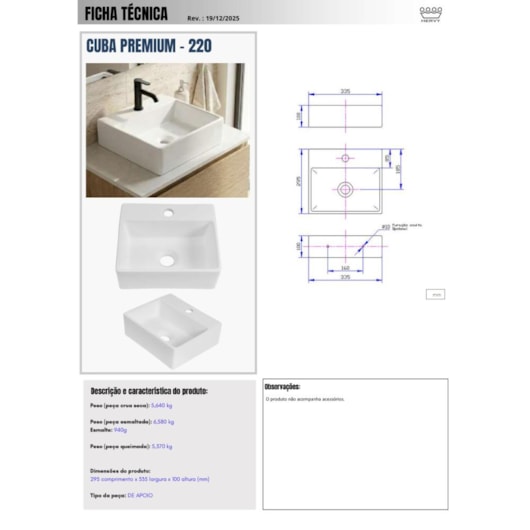 Cuba De Apoio Retangular Com Mesa Premium Branco Hervy - Imagem principal - 53dd8a8e-3a0c-48e6-803d-62a93210131d