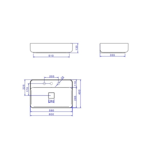 Cuba De Apoio Retangular Com Mesa Slim Branco Deca 60cm - Imagem principal - 677ca2bb-a53e-4374-b46f-0813dde17710