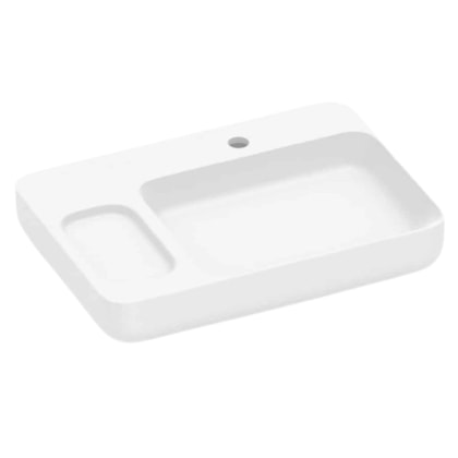Cuba de Apoio Retangular Sem Saboneteira com Mesa e Válvula Oculta 7/8 Infinity Branco Matte Roca 60x42cm