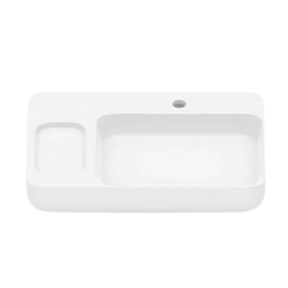 Cuba de Apoio Retangular Sem Saboneteira com Mesa e Válvula Oculta 7/8 Infinity Branco Matte Roca 60x42cm
