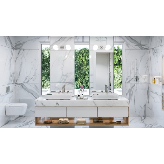 Cuba de Apoio Retangular Sem Saboneteira com Mesa e Válvula Oculta 7/8 Infinity Branco Roca 60x42cm - Imagem principal - 8a7e6b5a-8b74-411b-8283-647fc768a46c