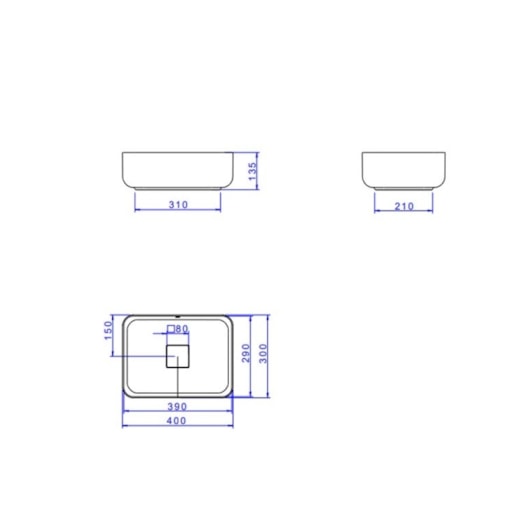 Cuba De Apoio Retangular Slim Branco Deca 40cm - Imagem principal - ad36117e-ac10-4ccd-889f-d5be6ec7d3bb