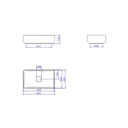 Cuba De Apoio Retangular Slim Branco Deca 50 cm  