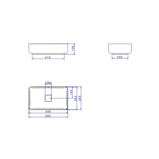 Cuba De Apoio Retangular Slim Branco Deca 50 cm   - Imagem principal - 0bd31ee8-7f1f-458c-bad5-fb921e8abbaf