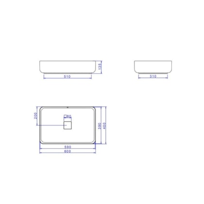 Cuba De Apoio Retangular Slim Branco Deca 60 cm