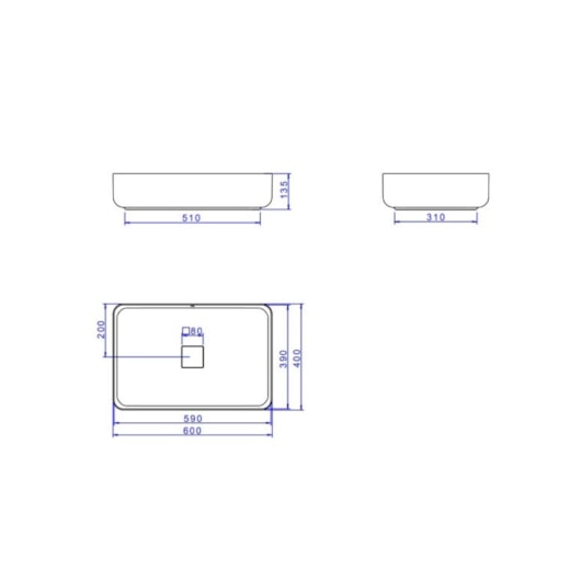 Cuba De Apoio Retangular Slim Branco Deca 60cm - Imagem principal - 355fb30e-6931-46d1-a315-20a35ba02574