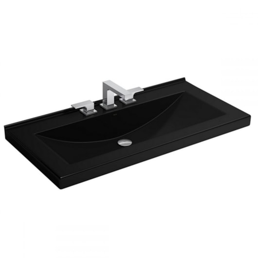 Cuba De Apoio/sobrepor Retangular 90x45cm Com Mesa L95 Ébano Deca - Imagem principal - 9f2b0528-5899-4e79-bc11-ba62632d93f5