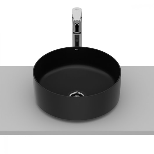 Cuba De Apoio Válvula 7/8 Round Inspira Matte Black Roca 37x37cm - Imagem principal - 1eeddcd1-d92e-4258-8aa6-908a6e12c36d