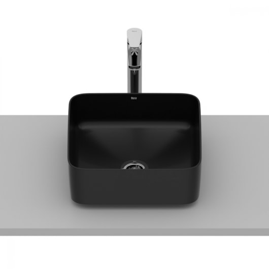 Cuba De Apoio Válvula 7/8 Square Inspira Matte Black Roca 37x37cm - Imagem principal - b352e784-b974-4d7f-8210-4465b6a000c6