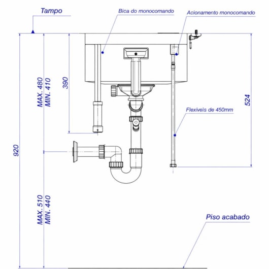 Cuba De Cozinha Inox Supra Com Válvula Deca 52,8X44cm - Imagem principal - 3b3745ca-0f34-4f02-bbb4-8b05e1b65a15
