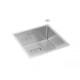 Cuba De Cozinha Inox  Wish Com Válvula Deca 40x40x20cm - 04803dba-e1db-452c-a3f5-f7ad218c3dea