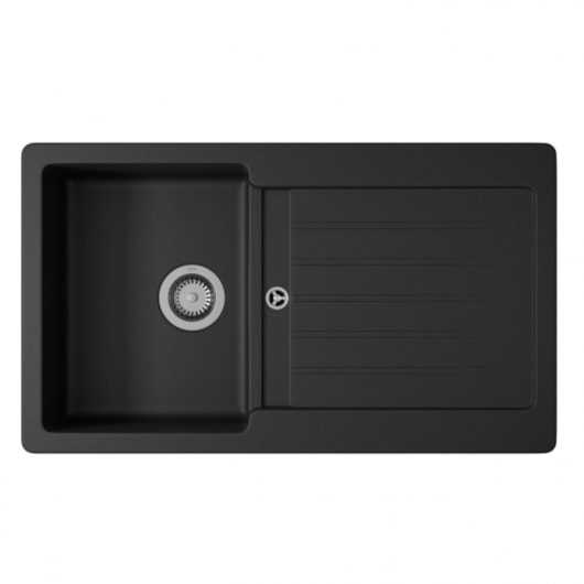 Cuba De Cozinha Quartzo Com Válvula Black Deca 86x50x20,7cm - Imagem principal - 033955e7-111f-4dc3-9673-9649cecbc623