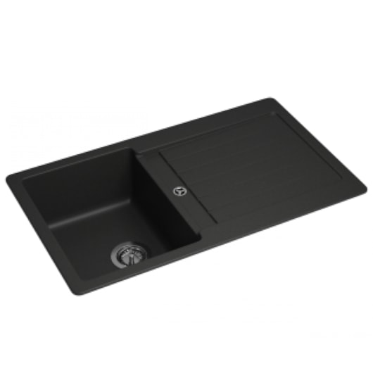 Cuba De Cozinha Quartzo Com Válvula Black Deca 86x50x20,7cm - Imagem principal - 81e04a60-f70c-4dc3-9000-459fc510441e