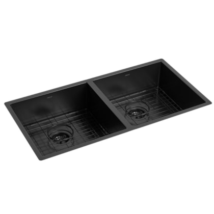 Cuba De Cozinha Retangular Com Acessórios Suprema Black Mate Deca 75x40cm