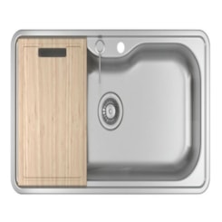 Cuba De Cozinha Retangular Inox Com Acessórios Facile Deca 80x40cm