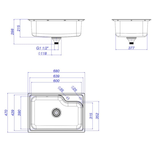Cuba De Cozinha Retangular Inox Com Deck Facile Deca 60x40cm - Imagem principal - 6f6b169f-890c-4a7e-bdad-2bcaa35c6d58