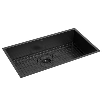 Cuba De Cozinha Retangular Suprema Black Mate Deca 75x40cm