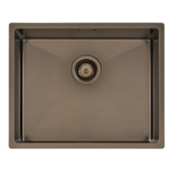 Cuba De Embutir 50x40cm C/ Válvula E Cesto Aramado Regulável Inox Tramontina