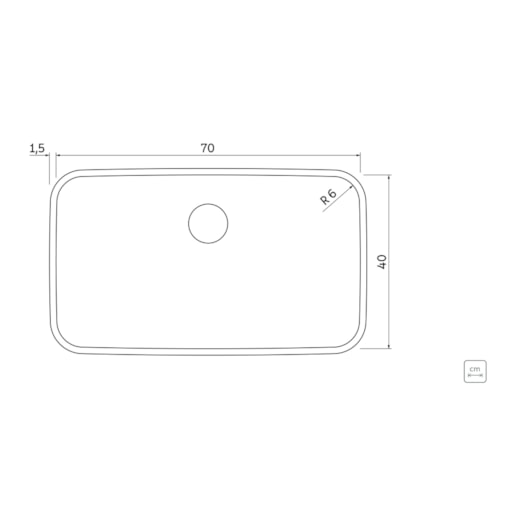 Cuba de Embutir Dora 70 BL R6 em Aço Inox Acetinado Tramontina - Imagem principal - f050b445-be45-447a-9e6c-325d69c368a5