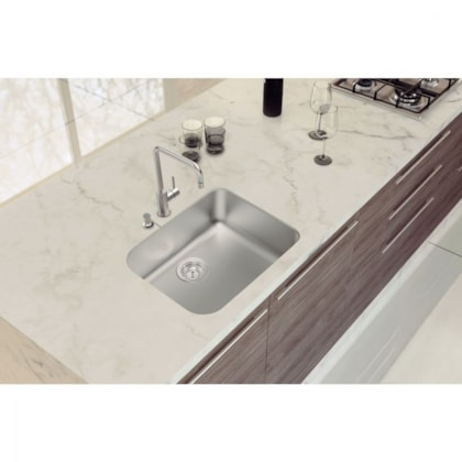 Cuba De Embutir Dora Com Aço Inox Escovado E Válvula 4.1/2 R6 Tramontina 50x40cm