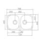 Cuba de embutir dupla com válvula Isis 2C 34 BL em Aço Inox Alto Brilho 77x45cm Tramontina - 49bd8441-0807-4a35-b071-48c89098206f