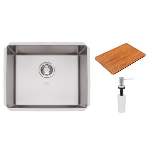 Cuba De Embutir Em aço Inox Com Acessórios Design Quadrum Tramontina 54x44x20,5 - Imagem principal - ed624cb9-156a-403b-808d-fa3e311199d7