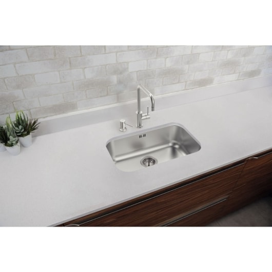 Cuba De Embutir Lavínia Com Válvula Em Aço Inox Escovado Tramontina 56x34cm - Imagem principal - 320c09f5-41d7-4a25-bd47-a0f7f513f01c