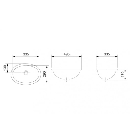 Cuba De Embutir Oval 49x32cm Branco Celite - Imagem principal - 127602af-8676-466c-8c9c-96bf8387c5a8