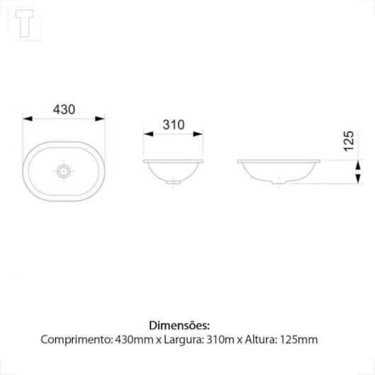 Cuba De Embutir Oval Branco Incepa 43x31cm - Imagem principal - a783ea8d-7af3-415f-b3da-e03e53ad7a00