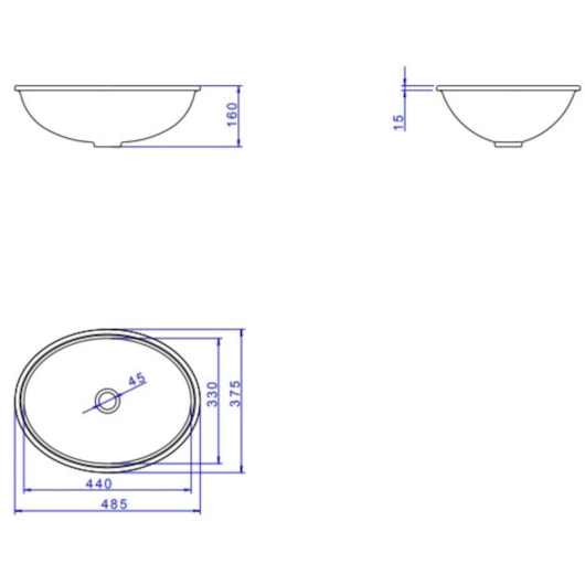 Cuba de Embutir Oval Cinza Real Deca 49X36,5cm - Imagem principal - 753729b5-f994-4258-943a-c64beefd1039