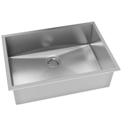 Cuba De Inox Com Válvula Acetinada Quadratino 600 4.1/2  Debacco 60x40cm  