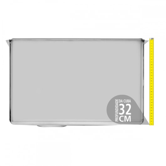Cuba De Inox Dritta Pro 94095/102 Com Válvula 4.1/2 Acetinada Tramontina 70x50cm - Imagem principal - ff086f7f-85f0-4b67-bdb1-e6cb095cbd05