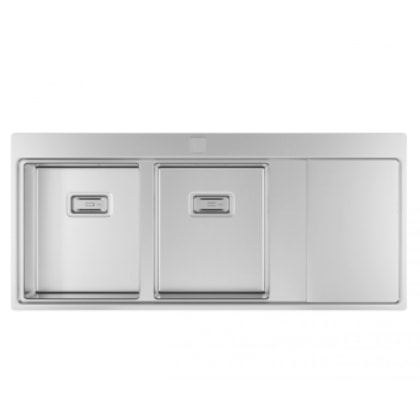 Cuba De Inox Dupla Wish Com Chapa E Válvula Deca 11,6x52x21,7cm