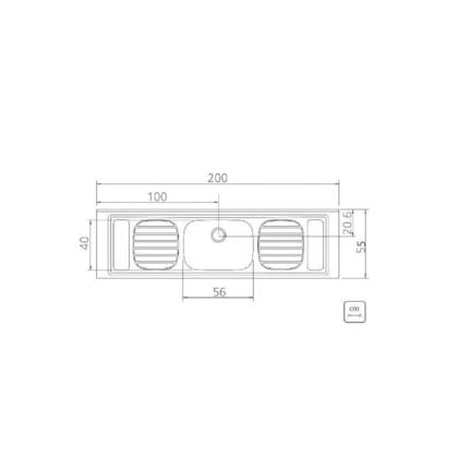 Cuba De Inox Filo Tramontina 200x55cm