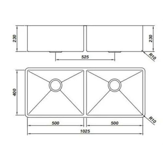 Cuba De Inox Lr50/50 1.0 R10 Mekal 106X40X23Cm - Imagem principal - 85370fb7-ee8c-4a2d-be96-90fd6d351d02