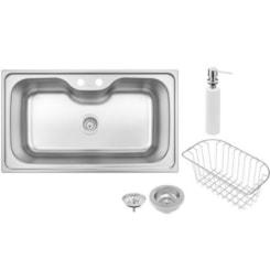 Cuba De Inox Morgana Max 4.1/2' Com Válvula E Acessórios Acetinada Tramontina 86x50cm