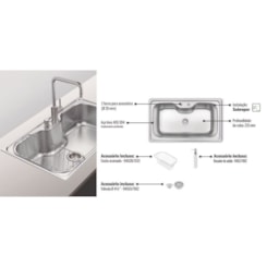 Cuba De Inox Morgana Max 4.1/2' Com Válvula E Acessórios Acetinada Tramontina 86x50cm