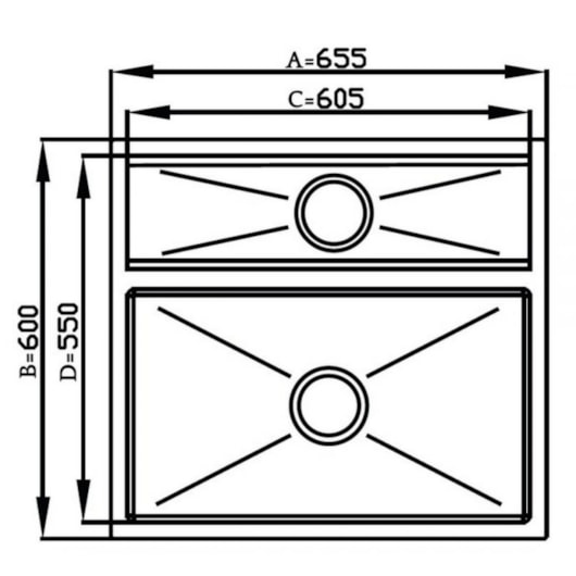 Cuba De Inox Quadratino 600 Com Canal E Válvula Escovada Debacco - Imagem principal - f0a9b4e3-1104-438a-b64c-595d9d4b6383