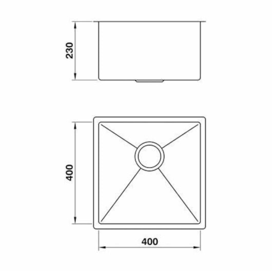 Cuba De Inox Reta 40x40cm Lr40 Aço Escovado Mekal - Imagem principal - 0122184c-2ed0-40cb-915b-5a350e791d17