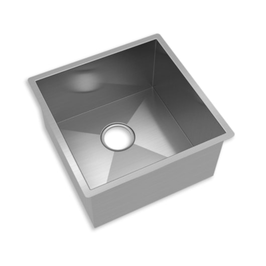 Cuba De Inox Reta 40x40cm Lr40 Aço Escovado Mekal - Imagem principal - 8555f08c-cf55-4de6-b538-ab2b05eed010