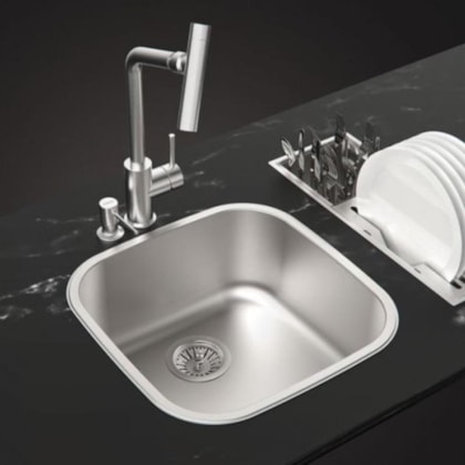 Cuba De Inox Retangular Aria Maxi Escovado Tramontina 40x40cm