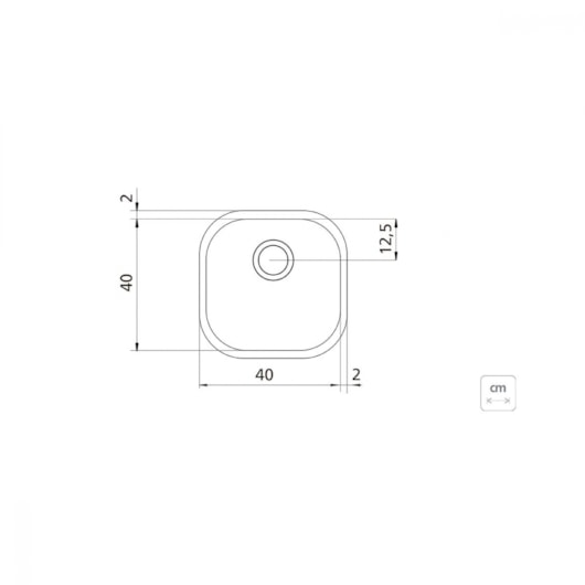 Cuba De Inox Retangular Aria Maxi Escovado Tramontina 40x40cm - Imagem principal - 2026705c-6873-46eb-9952-6ed630837530