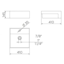 Cuba De Semi-encaixe Quadrada Com Mesa 41x41cm Branco Docol