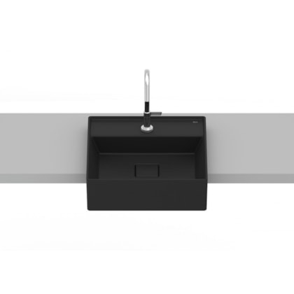 Cuba De Semi Encaixe T10 Terra Matte Black Roca 40x40cm