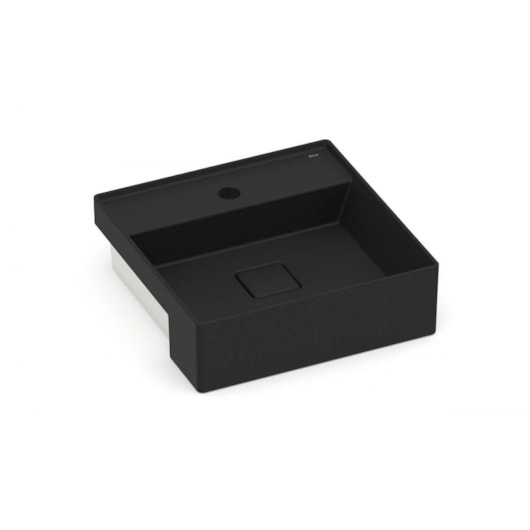 Cuba De Semi Encaixe T10 Terra Matte Black Roca 40x40cm - Imagem principal - 21e0a20d-aeb3-463d-bbd7-07f834f8f8da