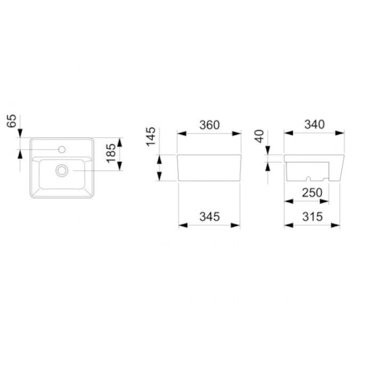 Cuba De Semiencaixe Optica CQ36 Branco Roca 36x34cm - Imagem principal - 8c1f78bb-8cef-4c85-ae81-b23ffe887909