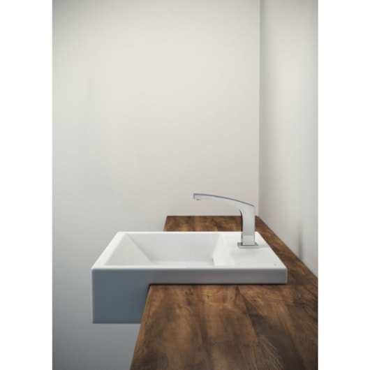 Cuba De Semiencaixe Quadrada 45x45cm Com Mesa L863 Branco Deca - Imagem principal - 3a96d96a-6eef-41cc-8273-382e64832429
