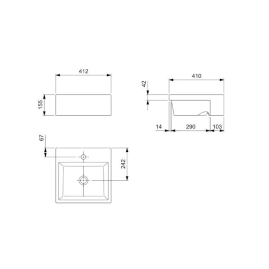 Cuba De Semiencaixe Quadrada Com Mesa Basic Q2 Branco Celite 41x41cm - Imagem principal - c8fc8eb7-2104-4da2-ab00-c05c4cf4ff3b